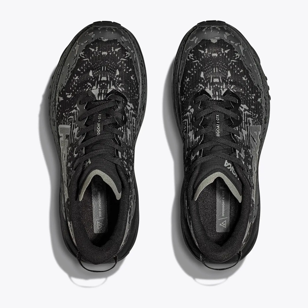 NIB Brand New HOKA Speedgoat 6 GTX Trail Running Shoes | Black Outer Orbit | 6.5